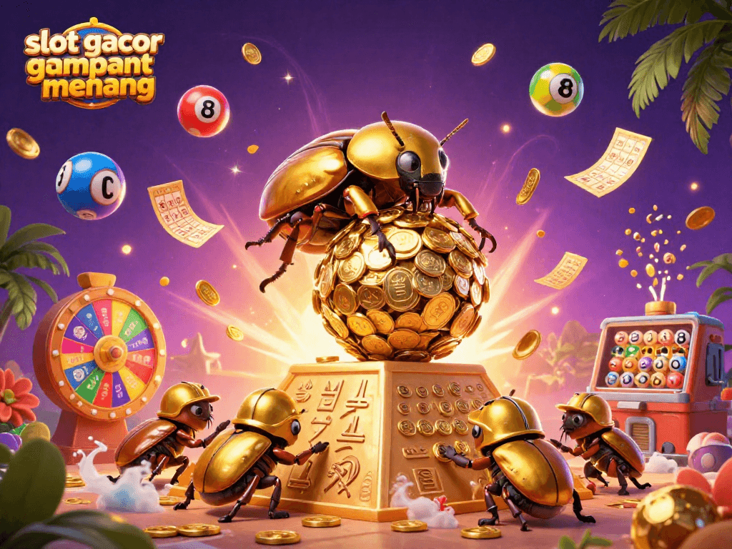 Experience slot gacor gampang menang with exciting 3D gambling elements and vibrant casino symbols.