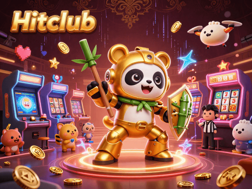 Experience Hitclub's animated casino scene with dynamic gaming elements and vivid characters.