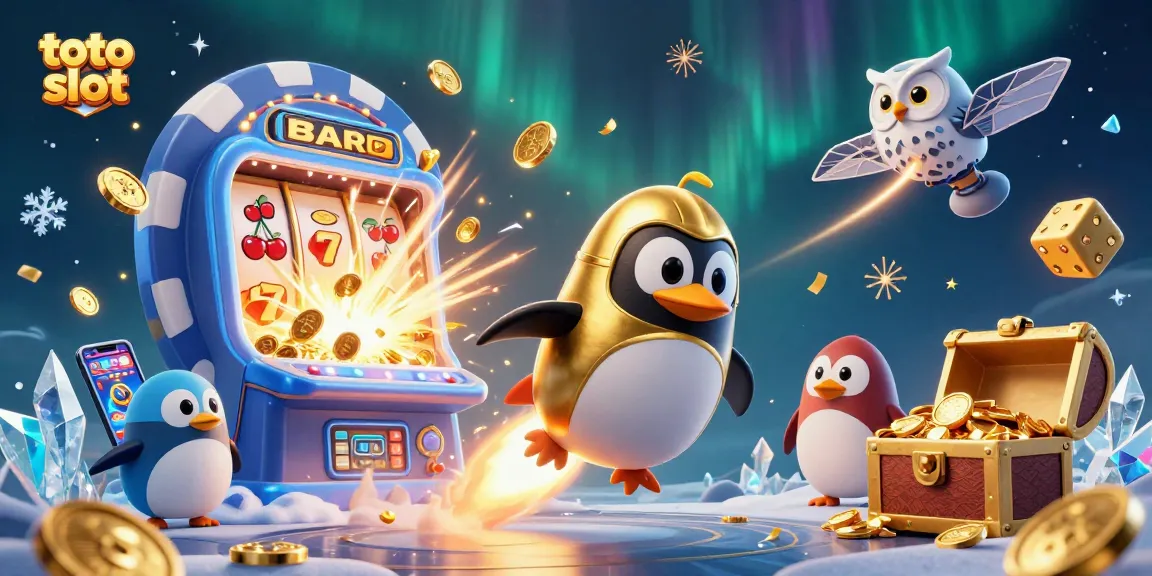 Experience the thrilling action of toto slot with a golden penguin and jackpot explosions.