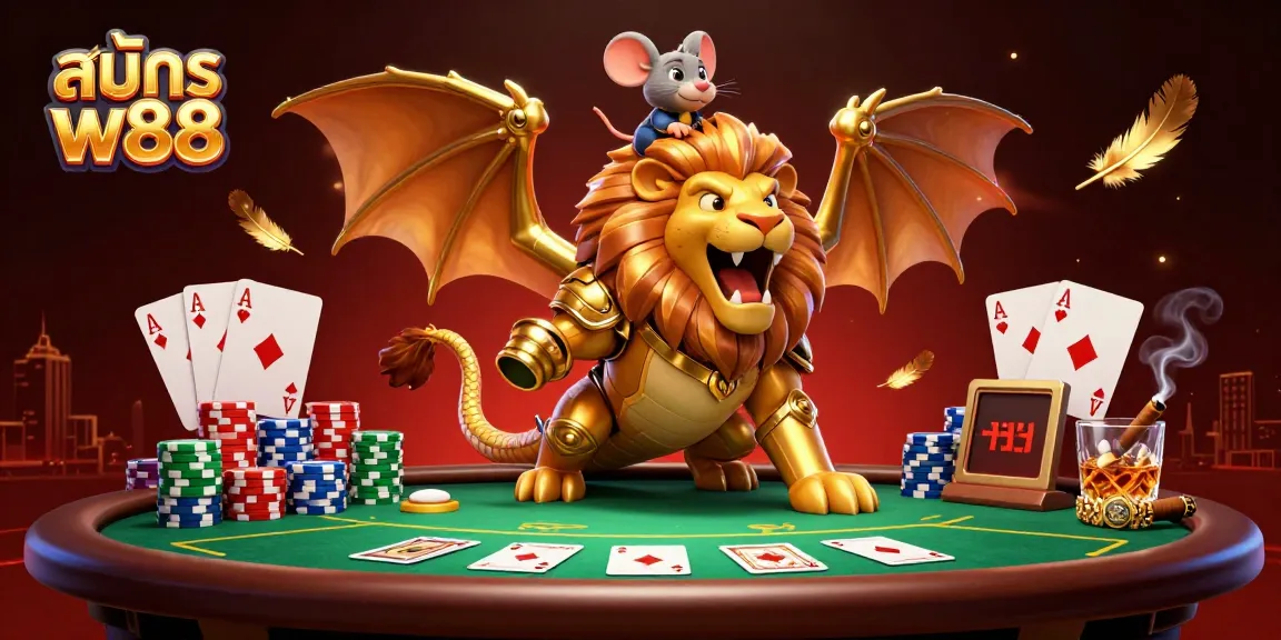 Engage in thrilling gameplay with สมัคร w88, depicted through vibrant 3D casino action and immersive elements.