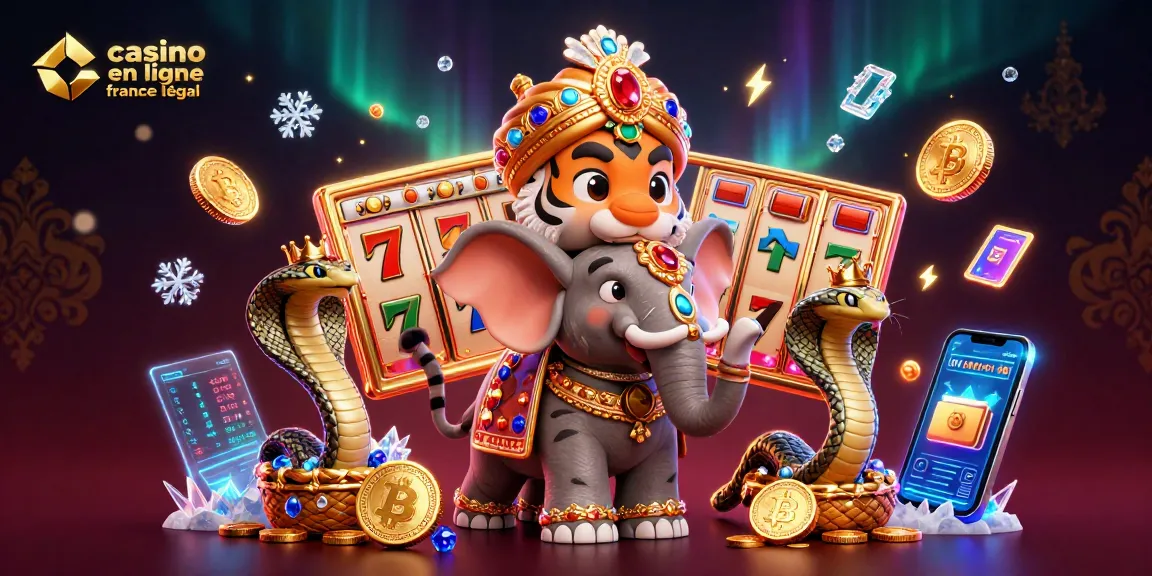 Participez à une expérience de jeu premium au casino en ligne France légal avec des éléments de machine à sous vibrants et des personnages 3D.