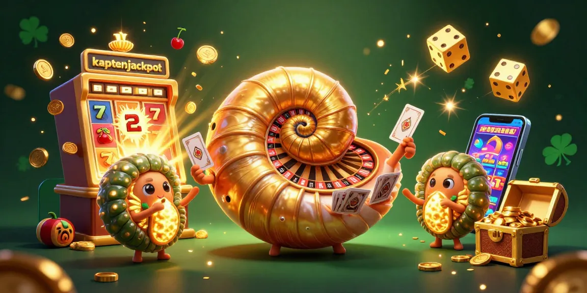 Experience the excitement of kaptenjackpot with a vibrant scene of dynamic casino elements and winnings.