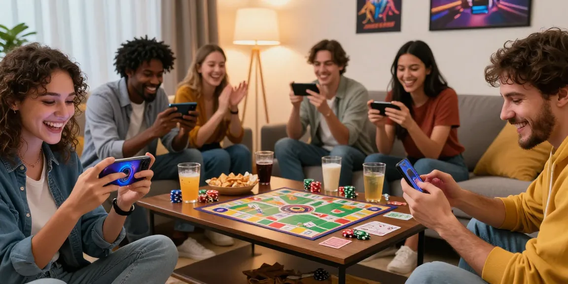 Engaged young adults playing mobile game Teen Patti Gold in a cozy living room.