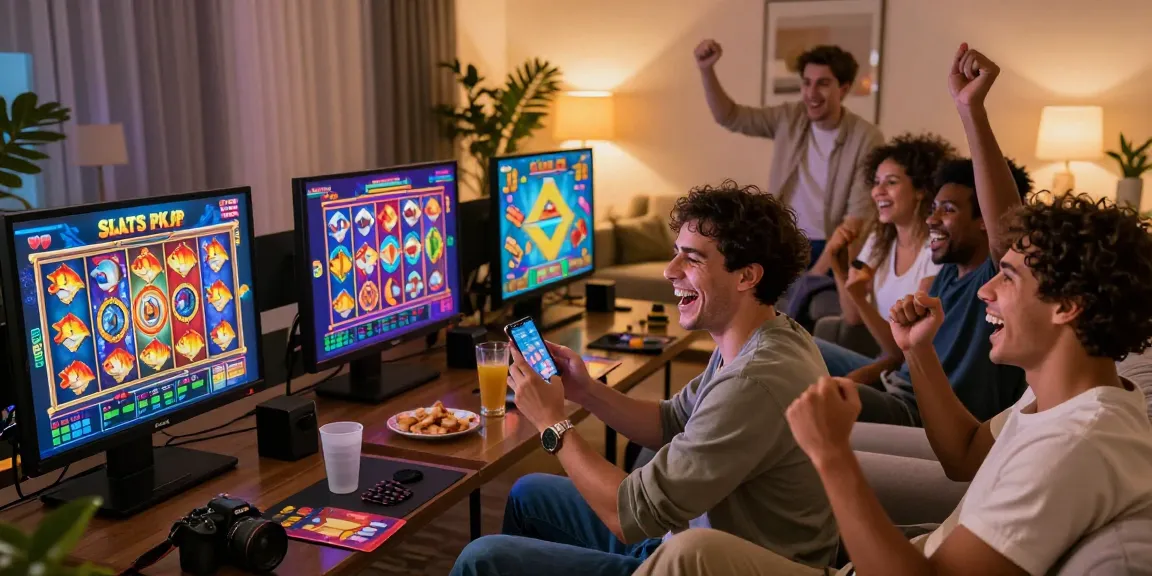 Engaging gaming experience on https://slotspk.com.pk/ with players enjoying vibrant slots and card games.