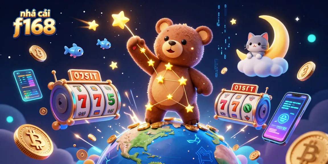 Engage with nhà cái f168 in this immersive 3D digital casino adventure with vibrant characters and gaming elements.