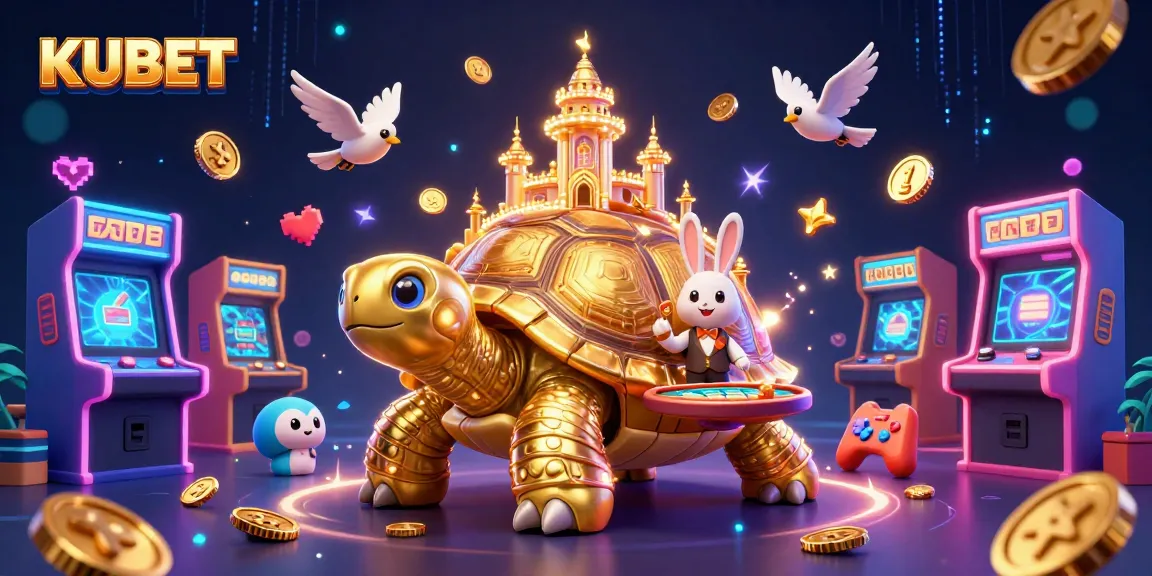KUBET brings excitement with a golden tortoise casino scene featuring vibrant game elements and interactive visuals.
