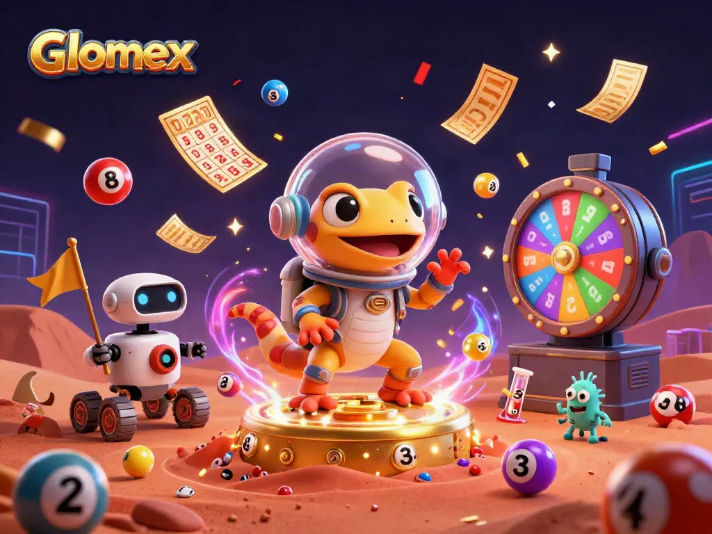 Engage with Glomex as the Martian gecko unearths a thrilling golden casino adventure.