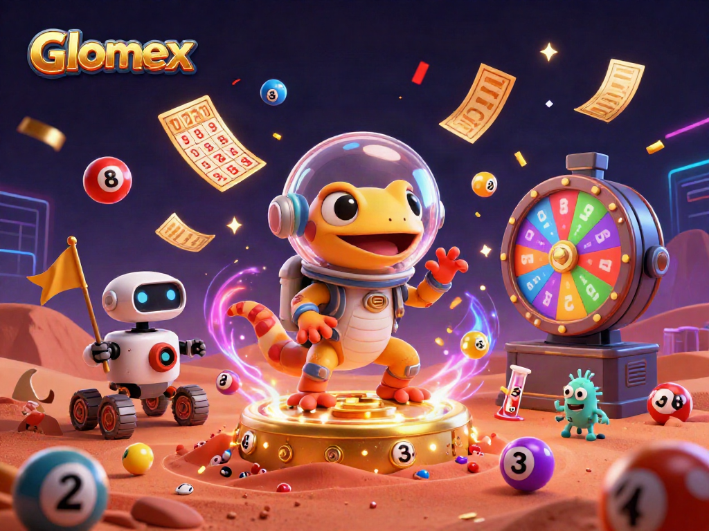 Engage with Glomex as the Martian gecko unearths a thrilling golden casino adventure.