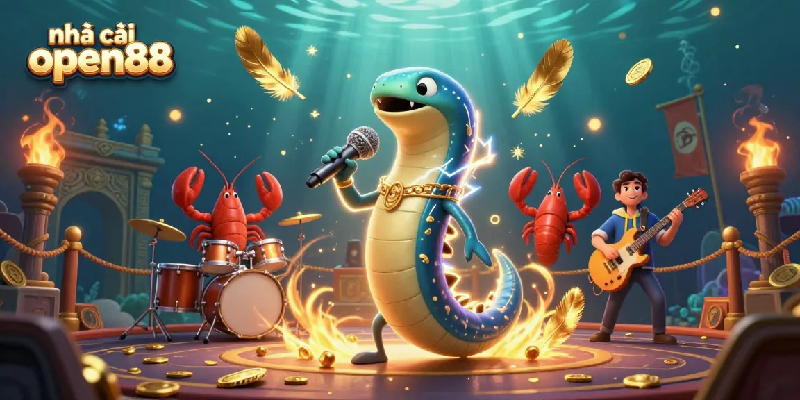 Experience the thrill at nhà cái open88 with vibrant underwater casino featuring an electric eel DJ.