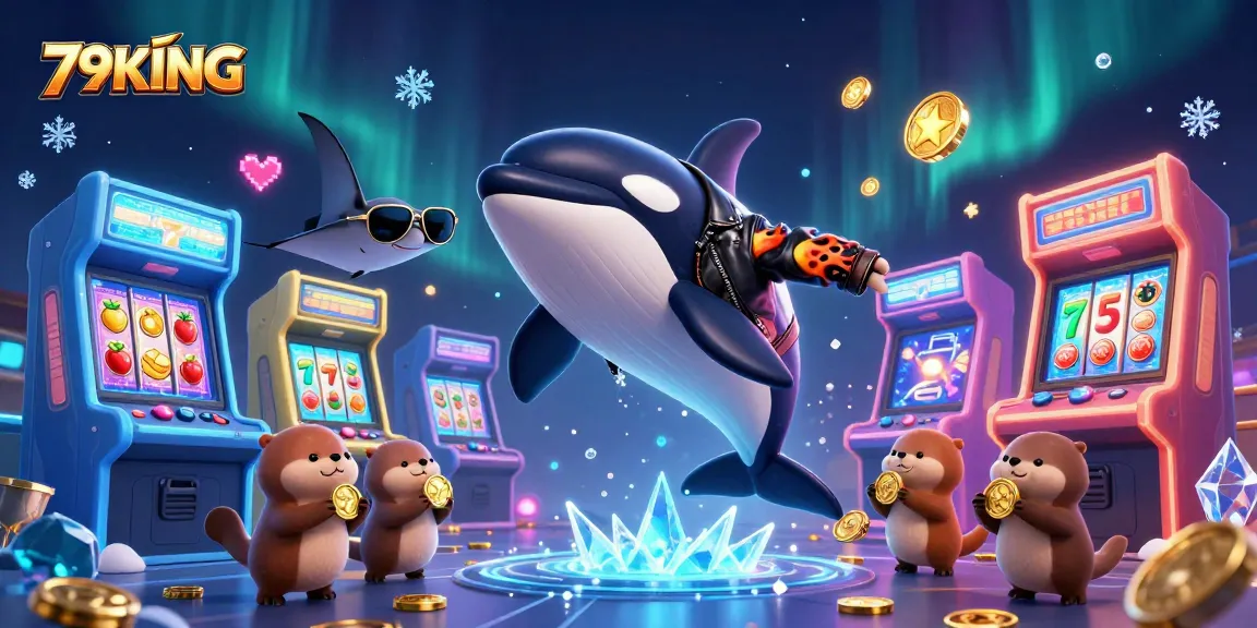 Experience thrilling slots and gaming adventures with 79KING in this vibrant casino illustration.