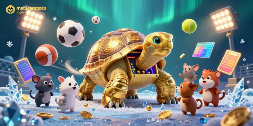 Engage in thrilling gameplay at mataramtoto login with our colorful game-themed illustration.
