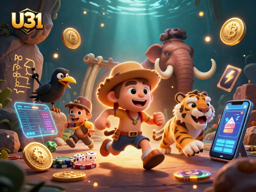 Join the excitement at U31 with a fun prehistoric casino featuring vibrant characters and dynamic gaming elements.