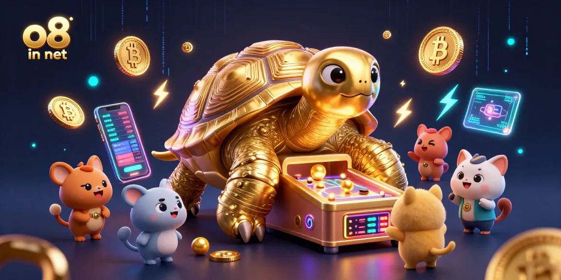 Engage with the thrilling o8 in net casino experience featuring a golden tortoise pinball machine surrounded by exciting gaming elements.