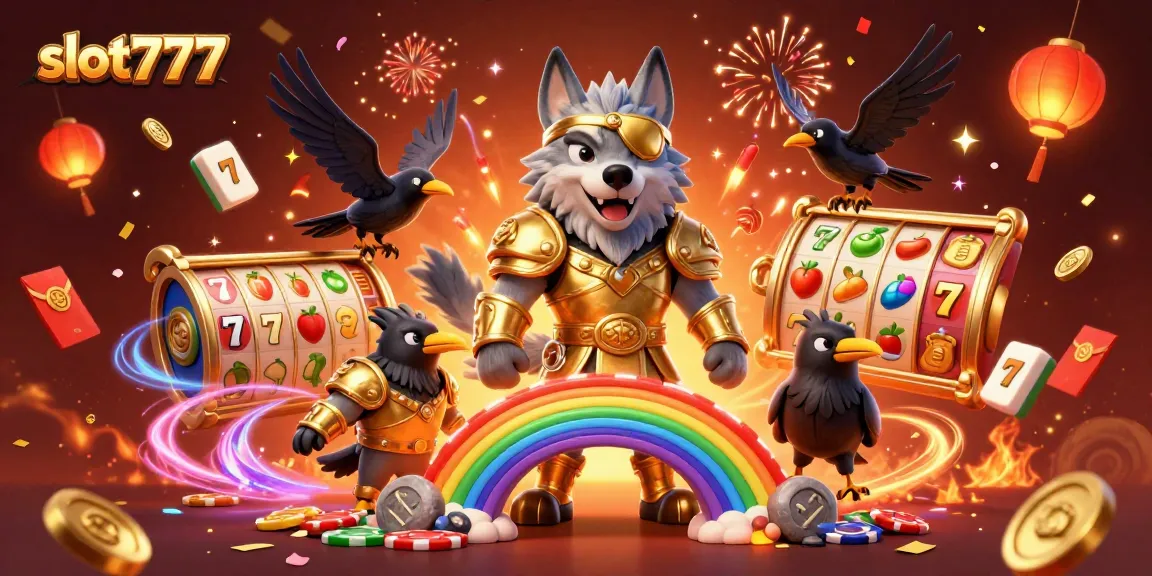 Experience the thrill of slot777 with Odin and mythic ravens before a vibrant casino scene.