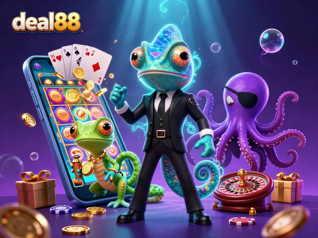 Experience thrilling gameplay with deal88 in an action-packed casino scene.
