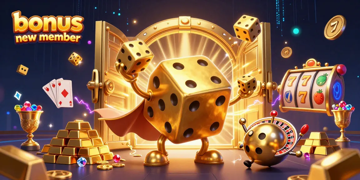 Spin to win with the exciting bonus new member offer, featuring vibrant casino elements!
