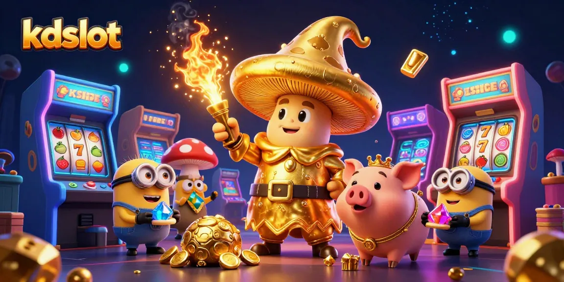 Experience winning with kdslot through golden magical adventures in this vibrant casino artwork.