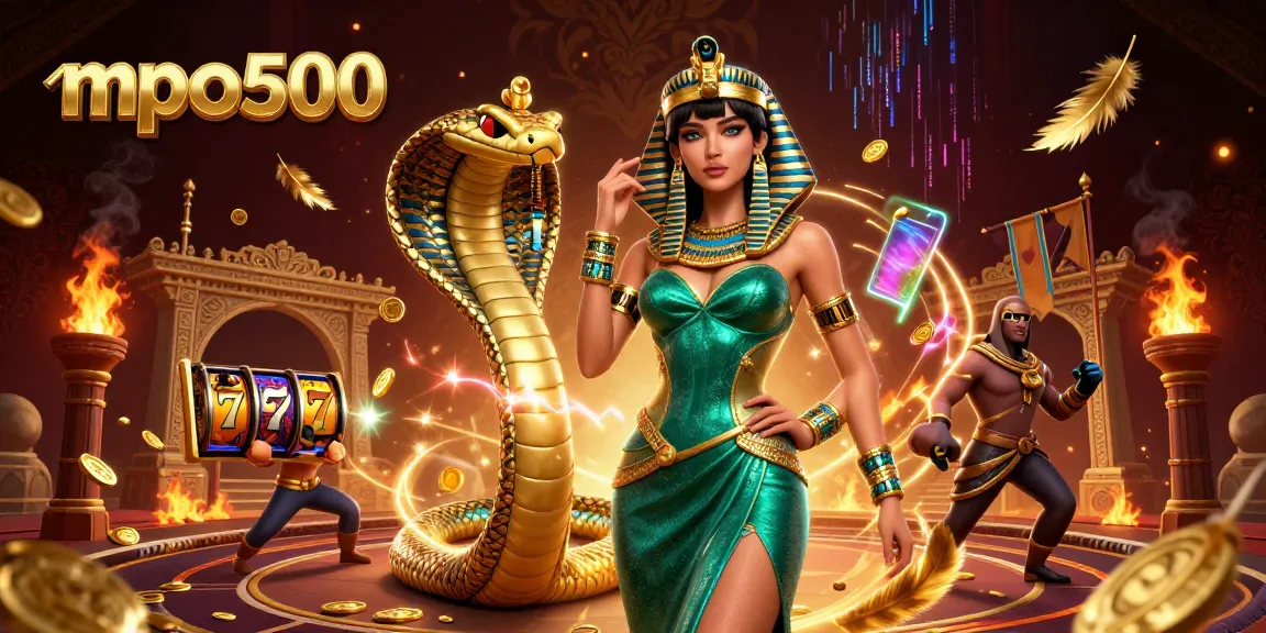 Experience thrilling gameplay at mpo500 with vibrant slot reels surrounded by golden elements.