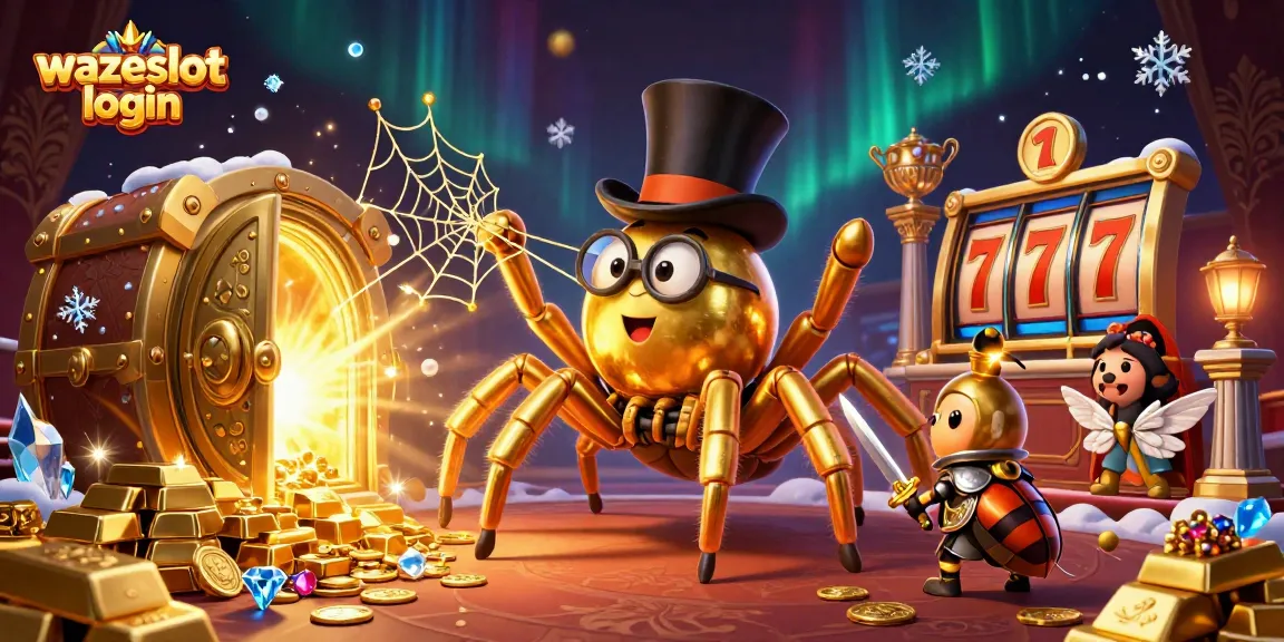Engage with wazeslot login in a vibrant casino scene featuring animated characters and gaming elements.