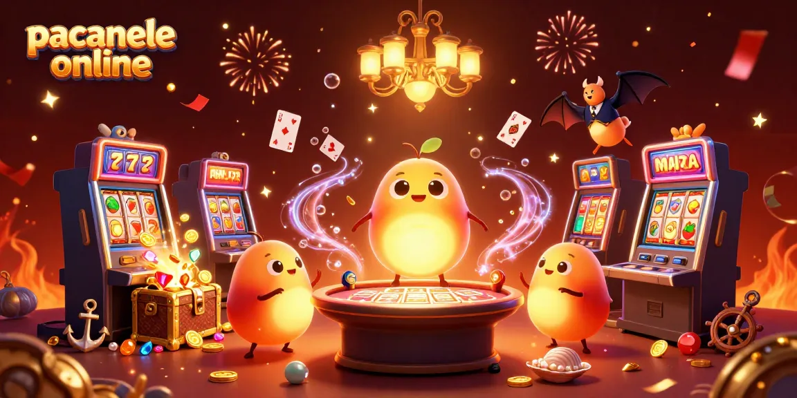 Păcănele online strălucesc sub lumina unui casino plin de emoții și câștiguri.