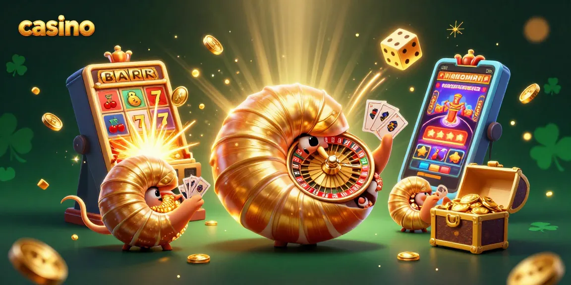 Experience the thrill of the casino with a vibrant 3D illustration showcasing a giant nautilus as a roulette wheel.