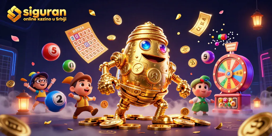 Engaging scene featuring the siguran online kazino u Srbiji with dynamic lottery elements and a golden golem.