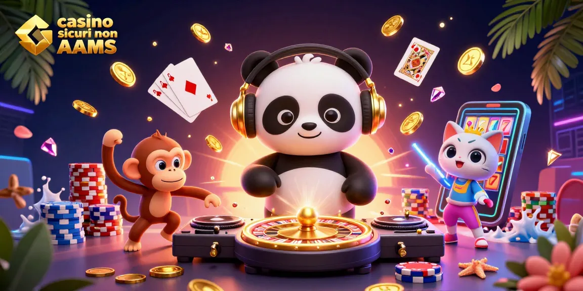 Vivi divertimento ed emozione nei casinò sicuri non AAMS con una vivace scena di festa in 3D.