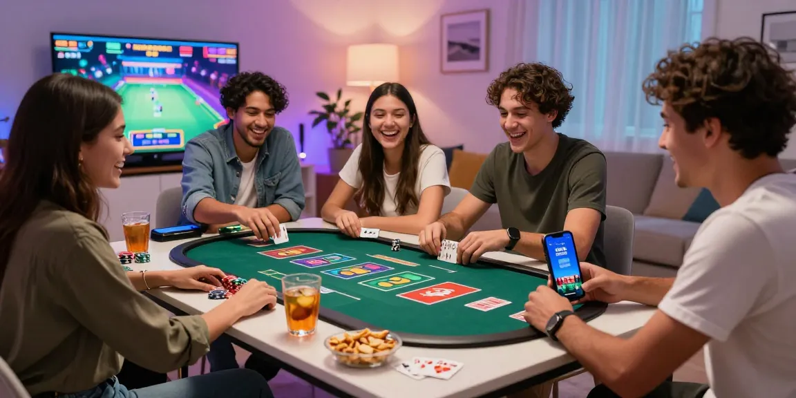 Friends start game of Teen Patti on 3 Patti World app in a lively setting