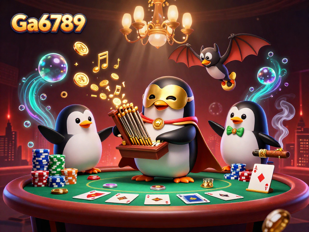 Engage with Ga6789, showcasing a vibrant poker scene with captivating 3D elements and characters.