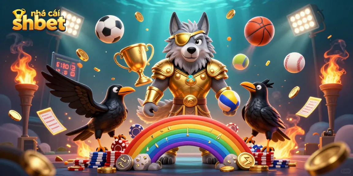 Bet big with nhà cái shbet in a vibrant online casino adventure featuring sports and gaming elements.