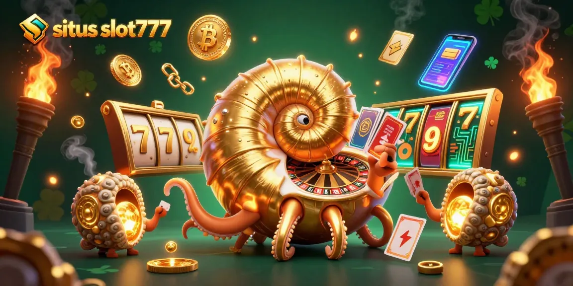 Experience exciting gameplay at situs slot777 with a vibrant casino scene and glowing crypto elements.