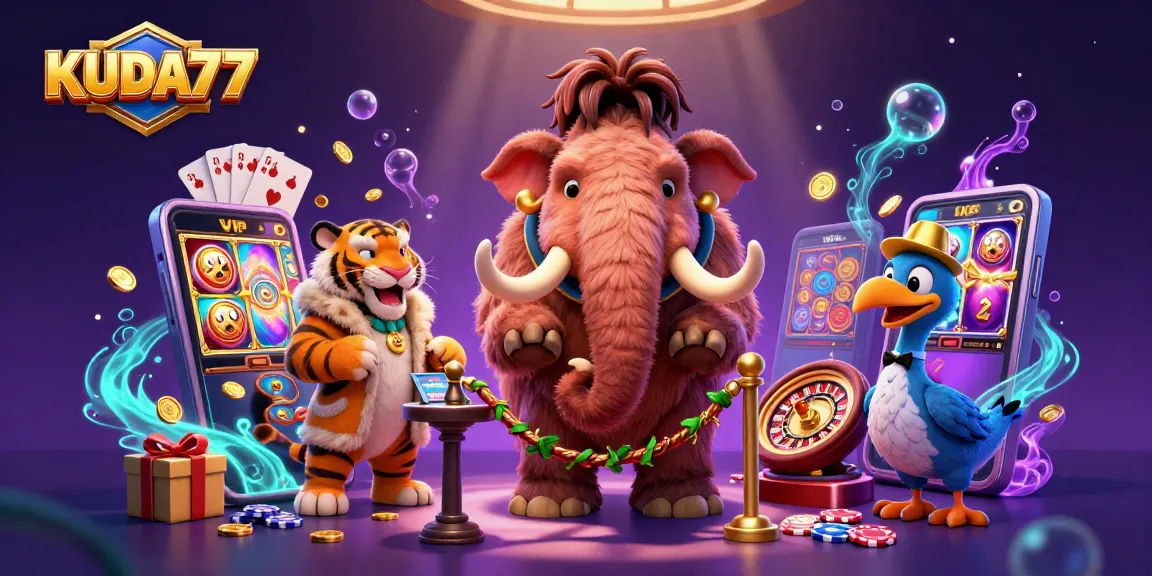 KUDA77 memperlihatkan bouncer mammoth yang cek ID dan tamu VIP, dalam ilustrasi kasino 3D