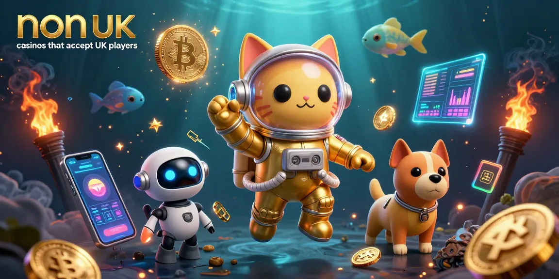 Explore non UK casinos that accept UK players with vibrant slots and thrilling games in a 3D cosmic scene