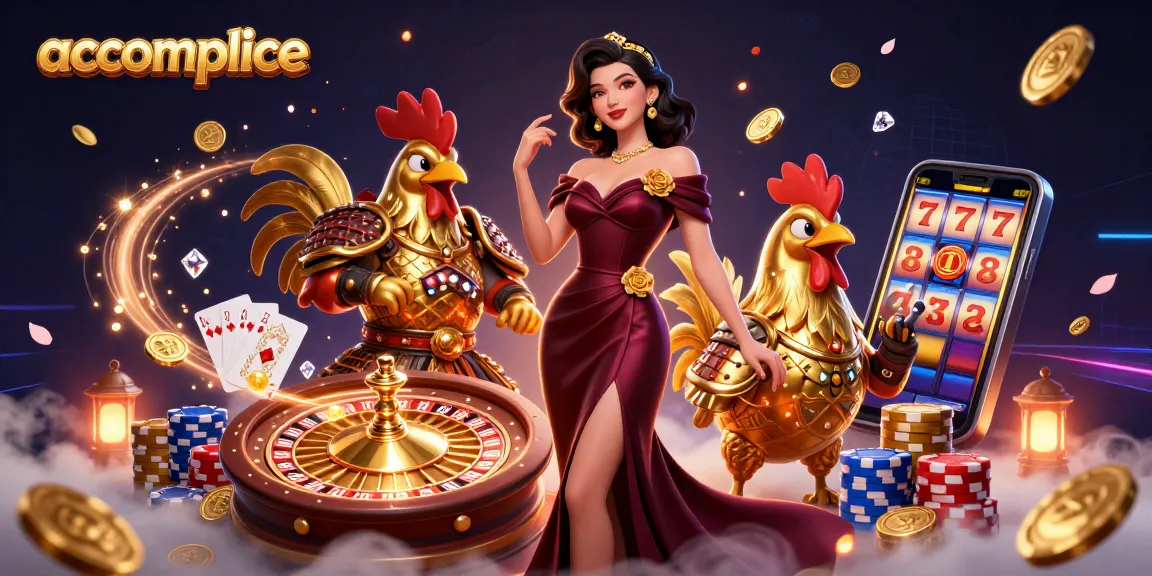 Experience the thrills of accomplice gambling with iconic characters in a vibrant casino scene.