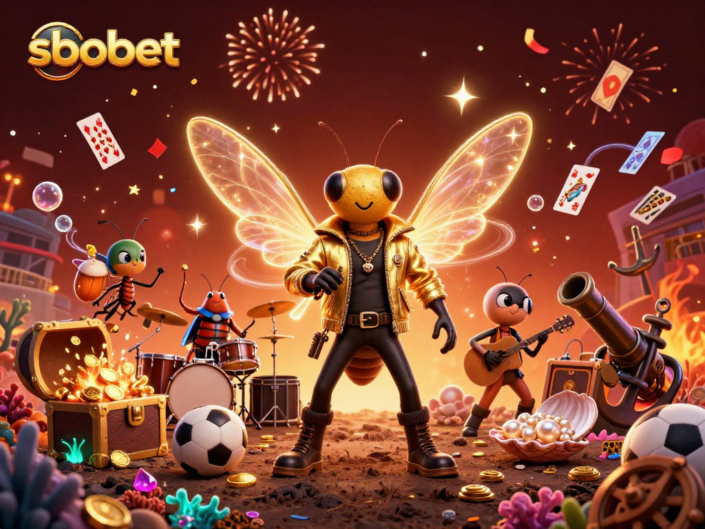 Experience sbobet sports betting excitement with a dynamic scene of characters and casino elements