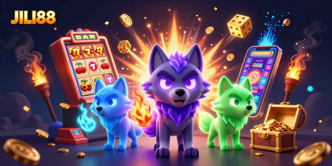 Experience thrilling gameplay with JILI88 and vivid casino elements in this dynamic 3D scene.