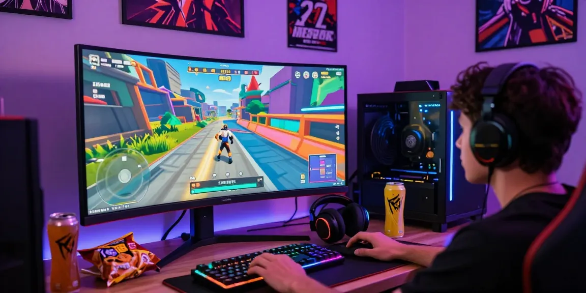 Gamer asyik memainkan diana 4d dengan setup lengkap dan suasana mengasyikkan.