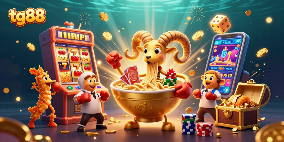 Experience vibrant gaming action at tg88 with animated casino characters celebrating jackpots.