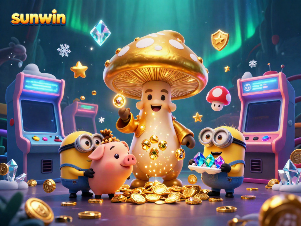 Experience the magical world of sunwin with dynamic characters and vibrant casino elements.