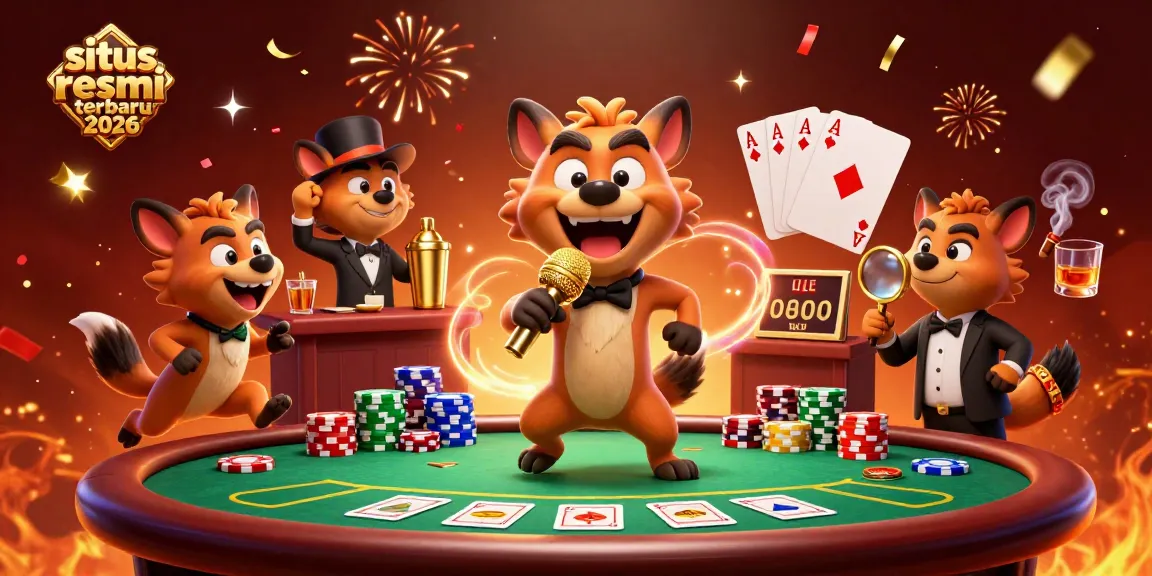 Permainan di situs resmi terbaru 2026 dengan hyena lucu di club kasino komedi.