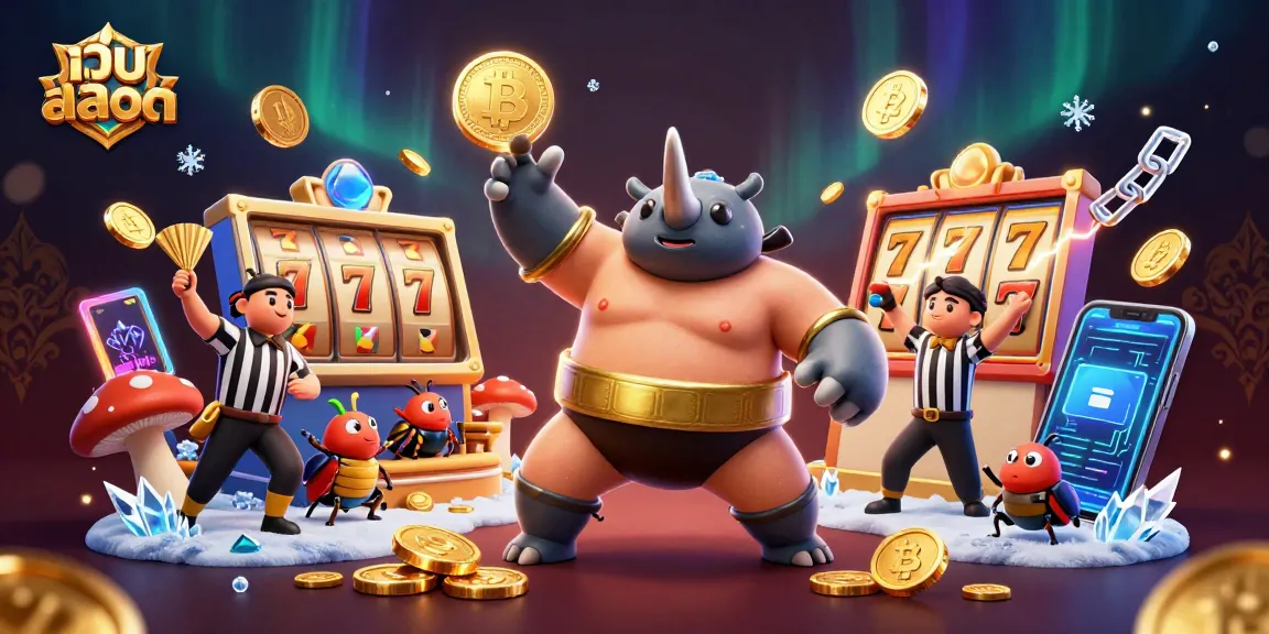 Experience thrilling เว็บสล็อต action as a rhinoceros beetle sumo champion stamps gold coins and spins slots!