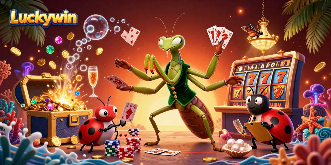 Immerse yourself in the Luckywin casino experience with vibrant 3D elements and engaging characters.