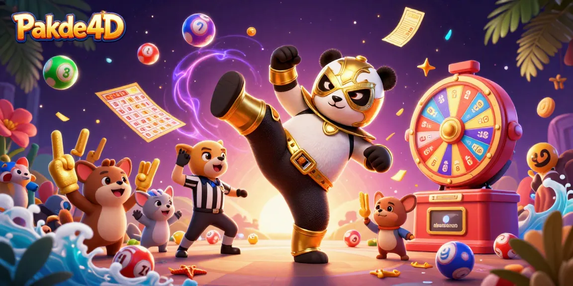 Engage with Pakde4D as animals cheer in a vibrant lottery-themed scene filled with joy.
