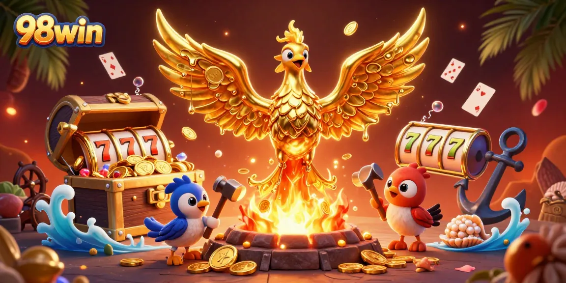 Engage with exciting jackpot slots at 98win with golden phoenix gameplay and dynamic treasure elements.