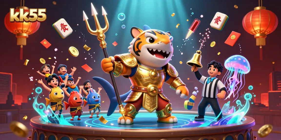 Win big with kk55 in a vibrant, dynamic underwater casino scene showcasing rich gambling elements.