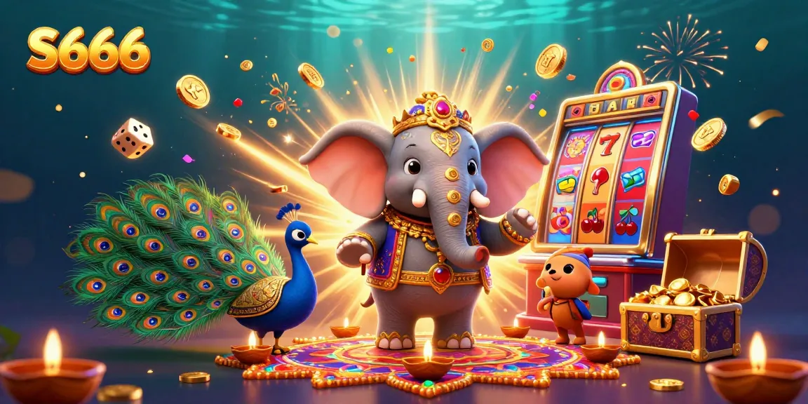 Experience the excitement of S666 with a vibrant 3D casino scene featuring colorful characters and game elements.