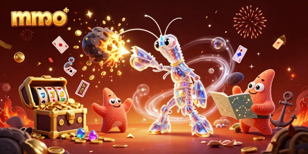 Engage with mmoo's thrilling casino action featuring galactic characters, slots, and treasure.