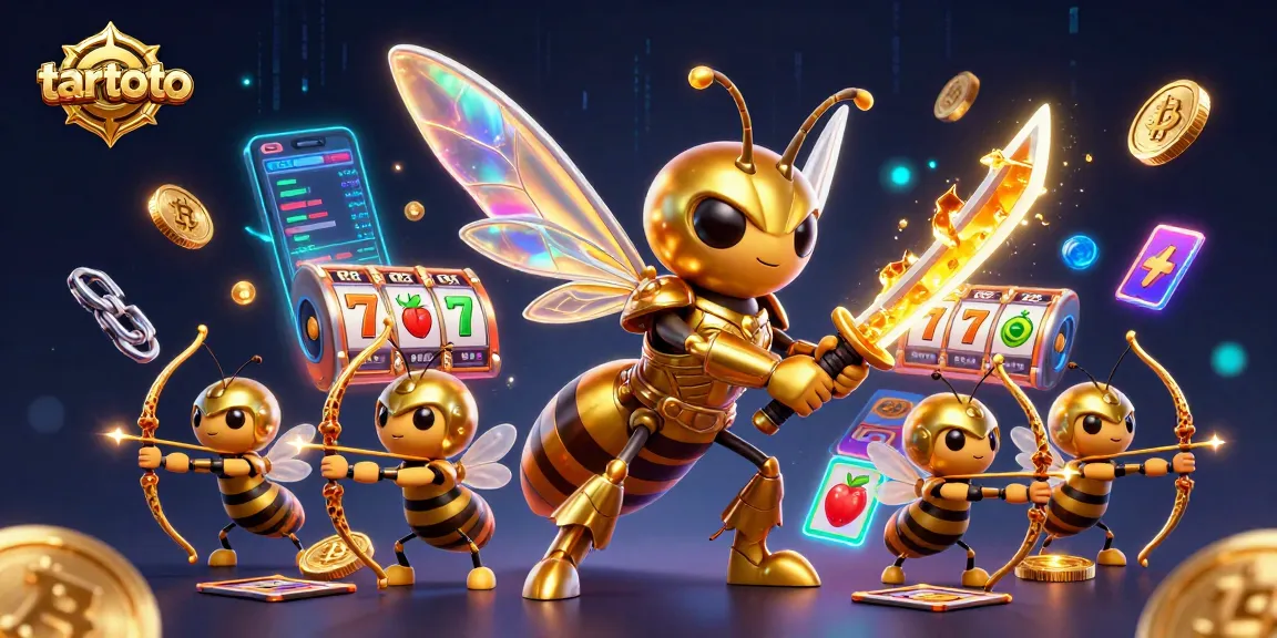 Experience thrilling jackpot action at tartoto with a golden hornet samurai and animated slot elements.