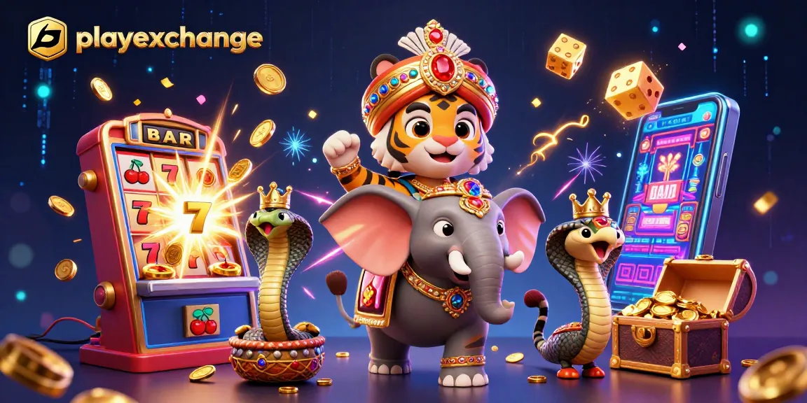 Playexchange offers thrilling casino experiences with jackpots and 3D visuals, featuring a maharaja tiger and more.