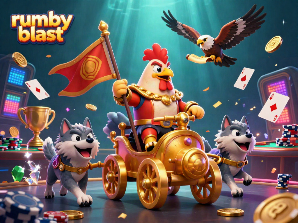 Experience thrilling rummy blast gameplay with captivating characters and vibrant casino elements.